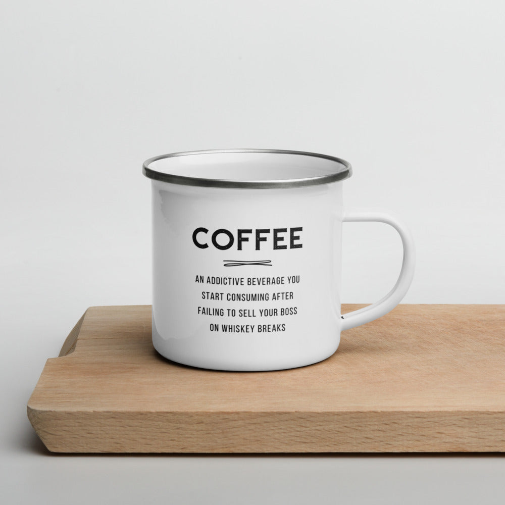 Whiskey Breaks Enamel Mug